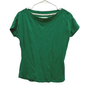 Boden Supersoft Boat Neck Short Sleeve T Shirt Green Basic Top Womens Size 6